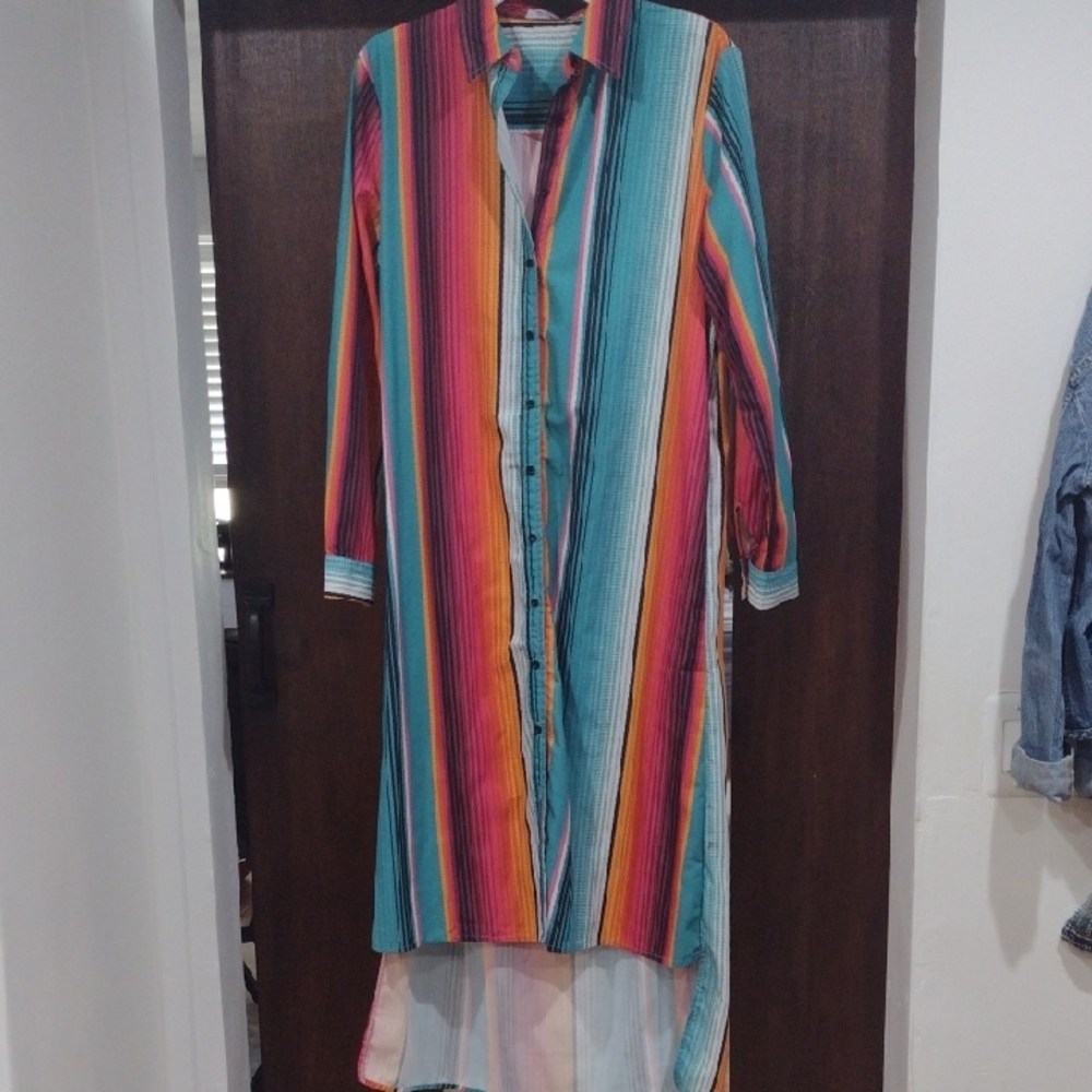Crazy Train Serape Long Sleeve M Dress/Duster